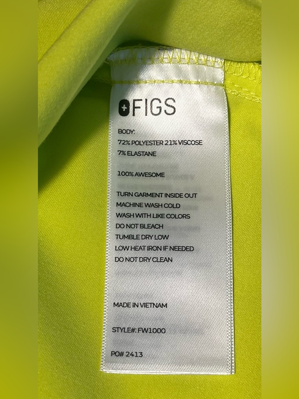 SOLD💛💚FIGS Catarina One-Pocket Scrub Top Limited edition color-Citrine Large EUC - Picture 7 of 8